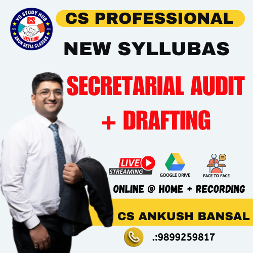 CS PROFESSIONAL LIVE @ HOME (NEW SYLLABUS) SECRETARIAL AUDIT + DRAFTING